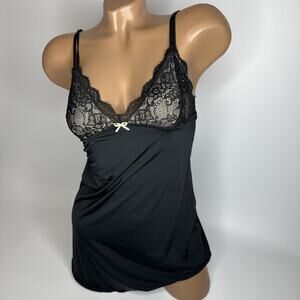 NEW 6ixty8ight Womens Knitted Black Lace Slip Dress Size Small Lingerie